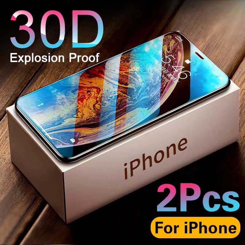 2Pcs 3D Full Cover Hard Tempered Glass For iPhone - Durable Screen Protection by Topzdeals